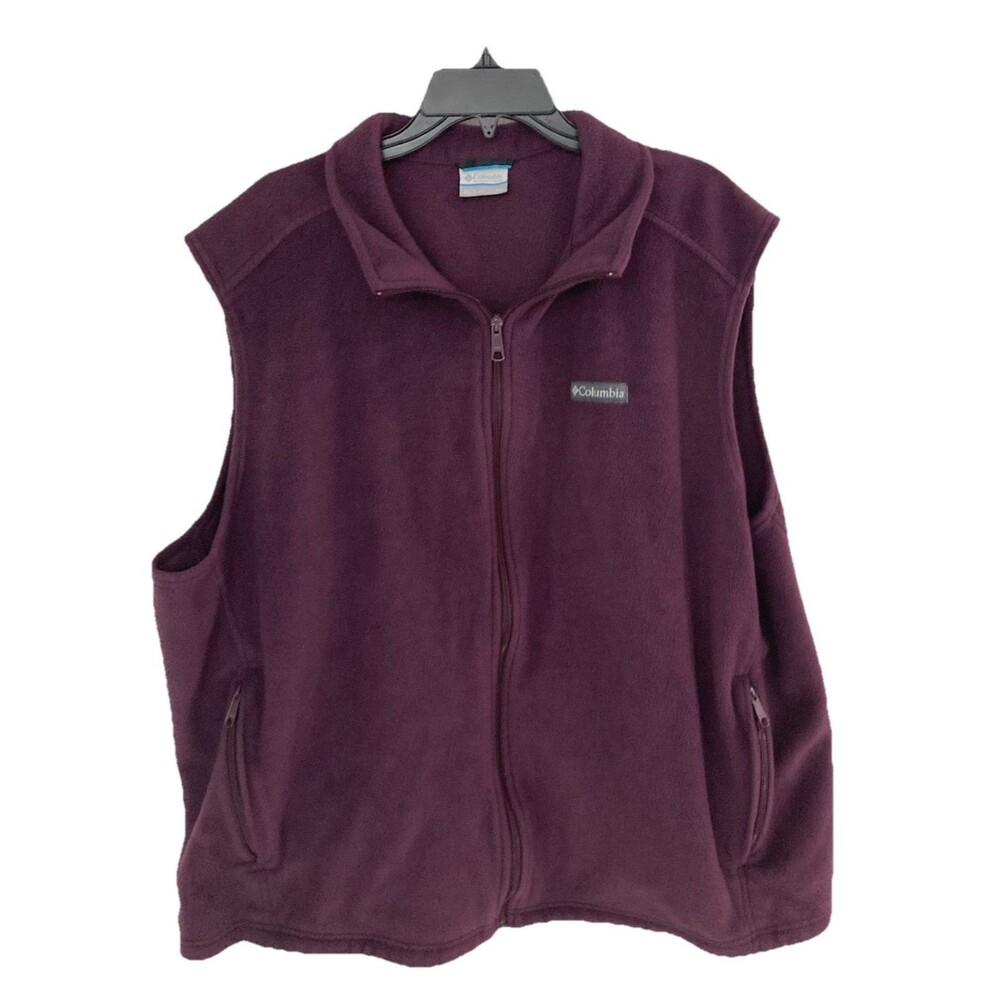 Men's Columbia Steens Mountain Fleece Vest Sleeveless Purple Size 4XL